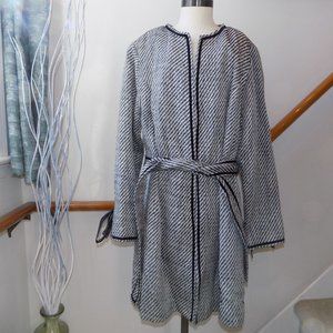 FOCUS ON SUITS Tweed Coat Plus Size 14W Black & White